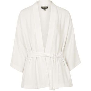 Topshop white belted kimono jacket blazer